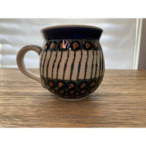 Set of 2 Glazed Bubble Coffee Cup Mug Hand Made in Poland Polish Pottery 3.25"